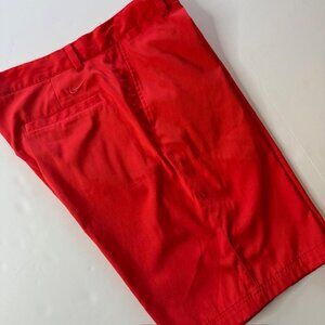 Nike DriFit Tour Performance Golf Shorts Mens Size 34 Orange Flat Front 10.5"